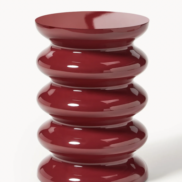Table d’appoint ronde laquée rouge Illy, Westwing